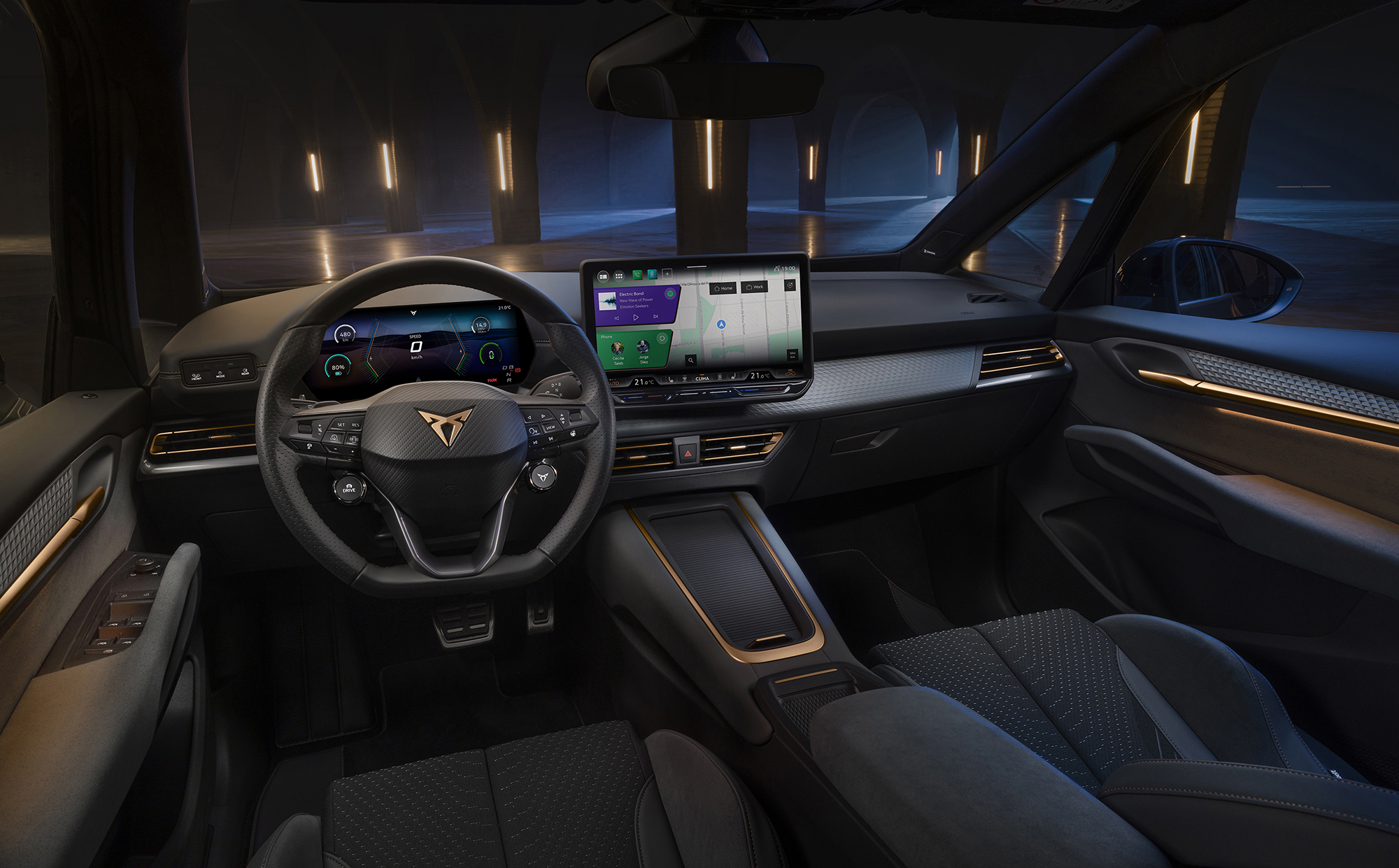 CUPRA Born VZ 240 kW (326 PS) 79 kWh: Stromverbrauch (kombiniert): 14,2-16,2 kWh/100 km; CO₂-Emissionen: (kombiniert): 0 g/km; CO₂-Klasse: A